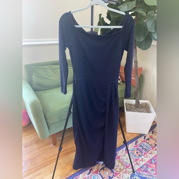 BTFBM Women Off Shoulder Bodycon Dress with Slit Glitter Ball Gown Maxi Dress S - Picture 12 of 13